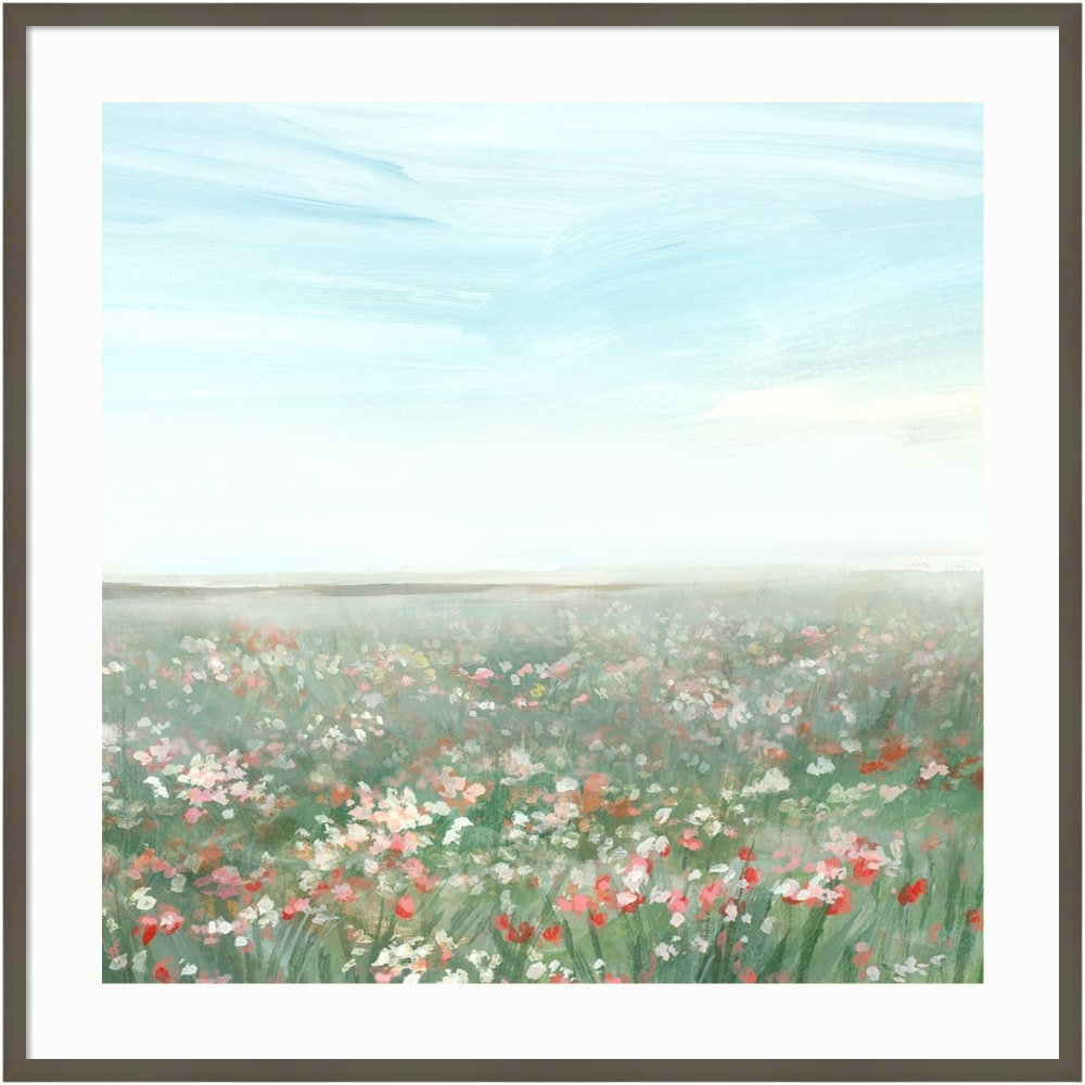 Amanti Art Wildflower Meadow II by Isabelle Z Wood Framed Wall Art Print, 41inW x 41inH, Gray