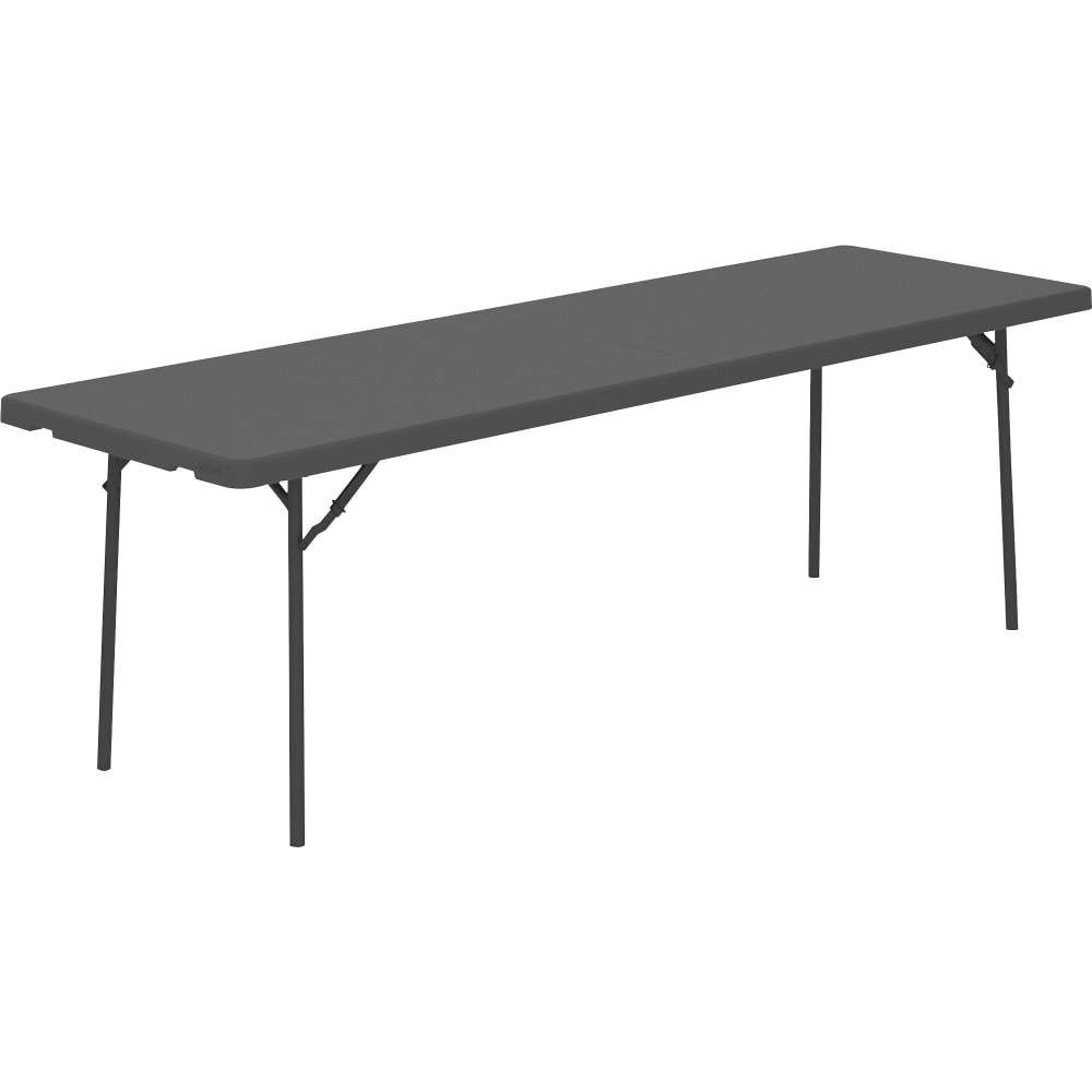 Dorel ZOWN 96in Commercial Blow Mold Folding Table - 4 Legs - 1000 lb Capacity x 96in Table Top Width x 30in Table Top Depth - 29.30in Height - Gray - High-density Polyethylene (HDPE), Resin - 1 Each