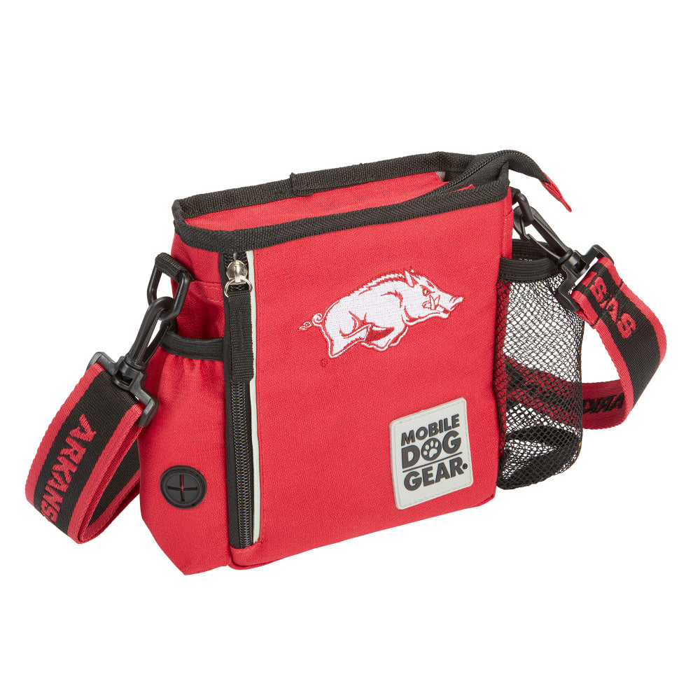 Overland Mobile Dog Gear NCAA Walking Bag, 7-1/2inH x 2inW x 7-1/2inD, Arkansas Razorbacks