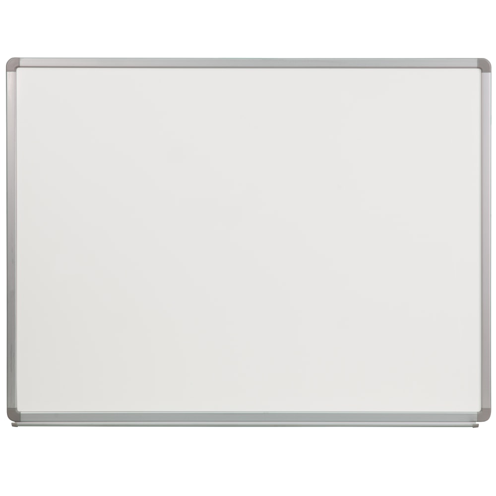 Flash Furniture Porcelain Magnetic Dry-Erase Whiteboard, 36in x 48in, Aluminum Frame With Silver Finish