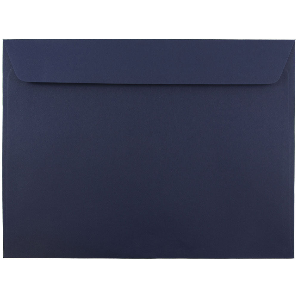 JAM Paper Open-End 9in x 12in Envelopes, Gummed Seal, Navy Blue, Pack Of 25 Envelopes