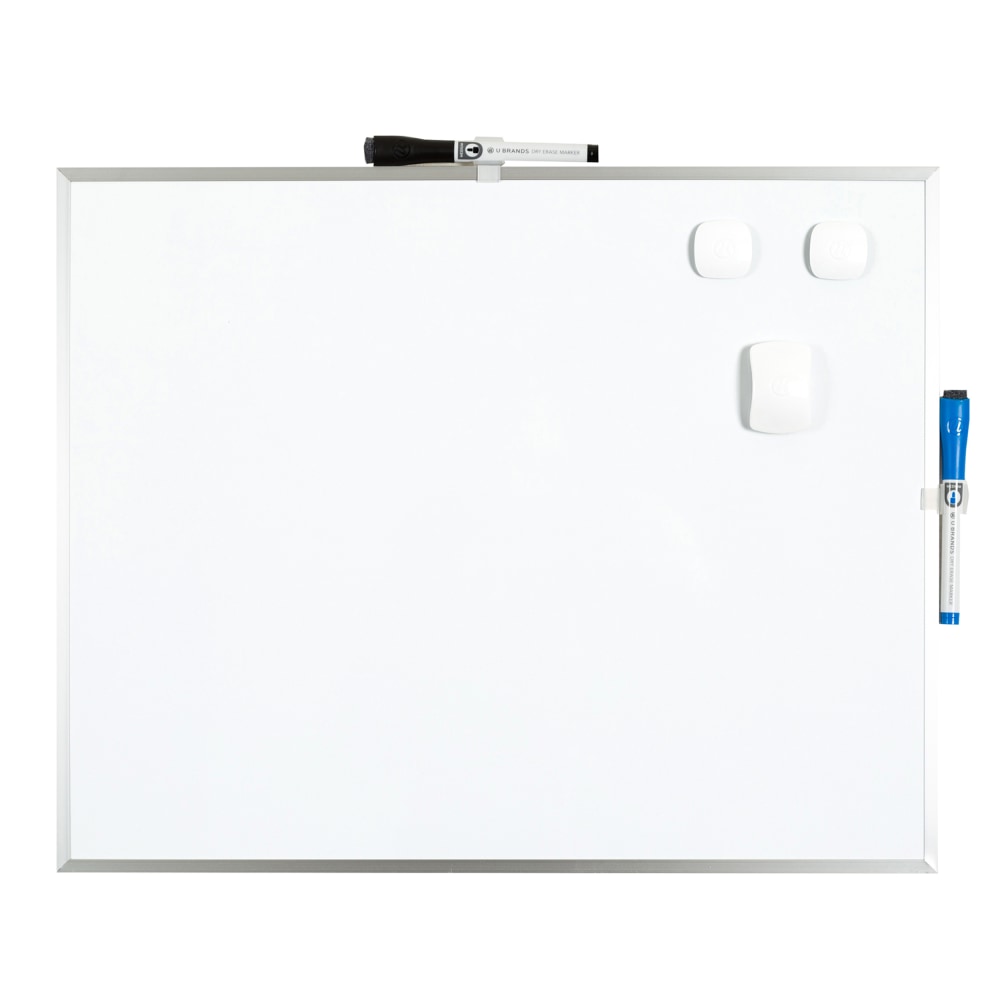 U Brands Magnetic Dry-Erase Whiteboard, 16in x 20in, Aluminum Frame With Silver Finish