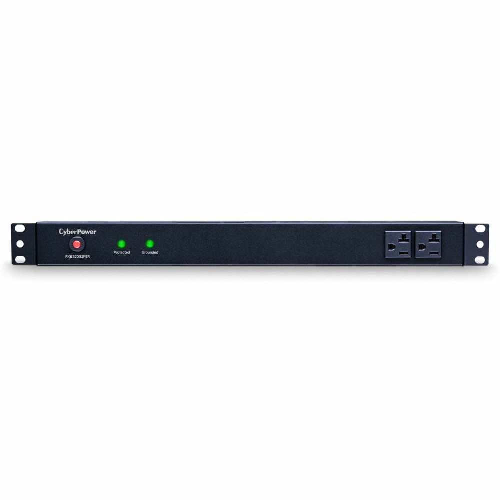 CyberPower RKBS20S2F8R Rackbar 10 - Outlet Surge with 1800 J - Clamping Voltage 400V, 15 ft, NEMA 5-20P, Straight, EMI/RFI Filtration, Black, Lifetime Warranty