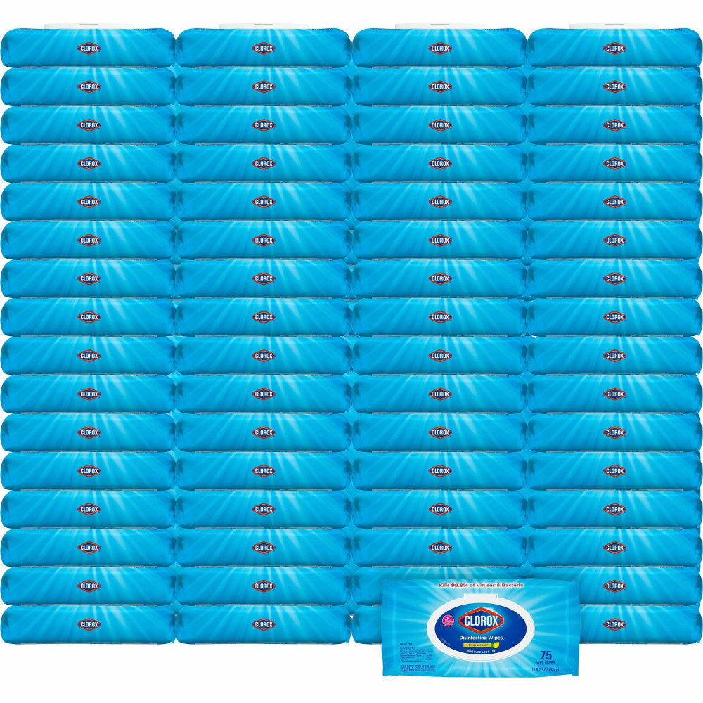 Clorox Bleach-free Disinfecting Cleaning Wipes - Wipe - Fresh Scent - 75 / Packet - 300 / Bundle - White