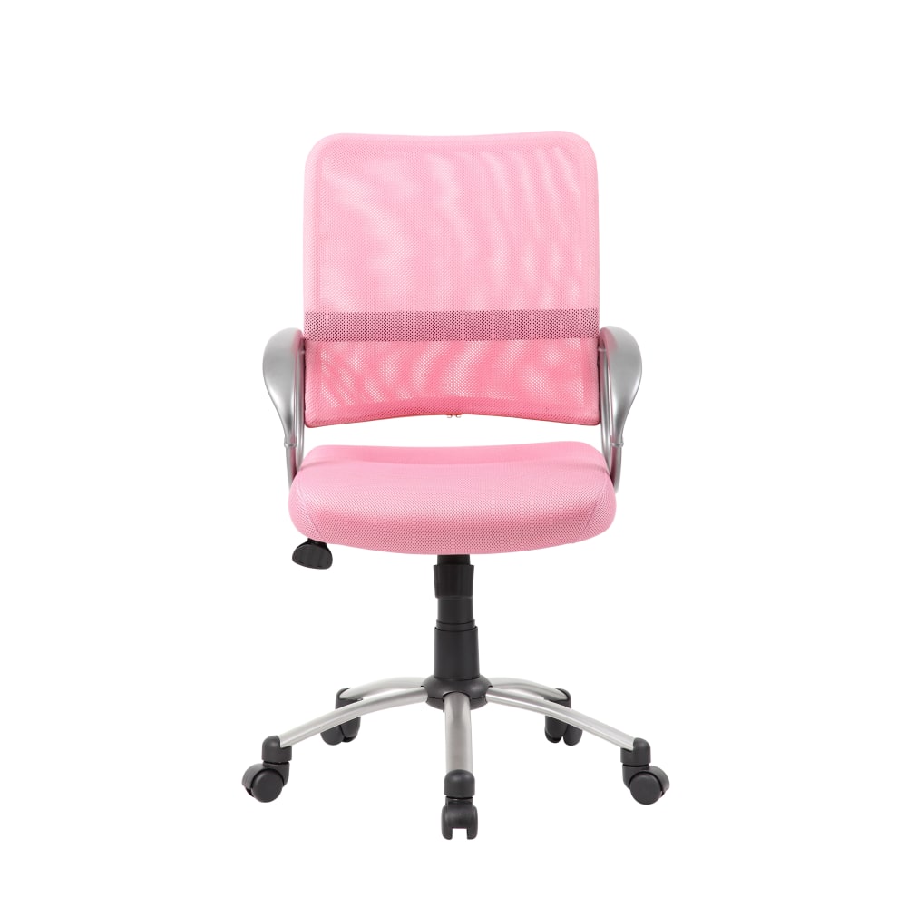 Boss Office Products Mesh Mid-Back Multipurpose Task Chair, Pink/Black/Pewter