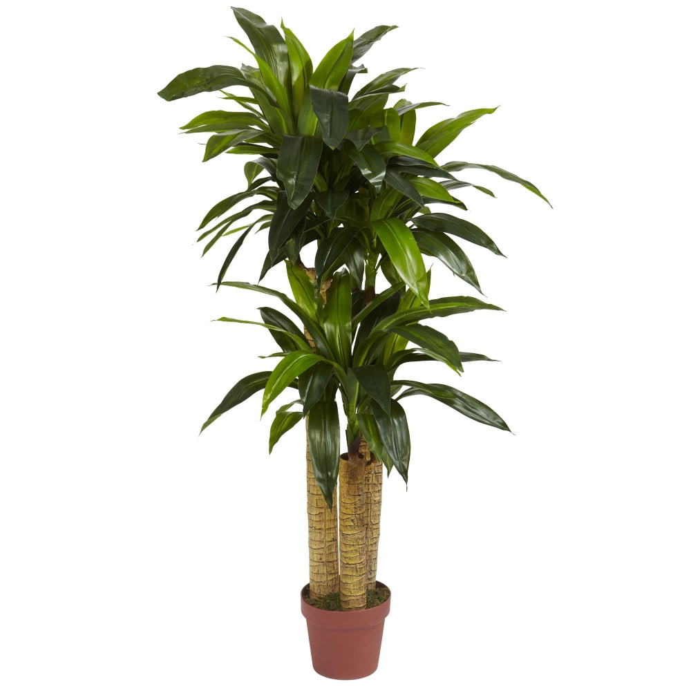 Nearly Natural 4ft Polyester Artificial Dracaena Silk Plant, Green
