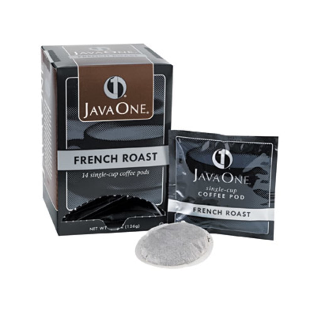 Java One Single-Serve Coffee Pods, French Roast, Carton Of 14