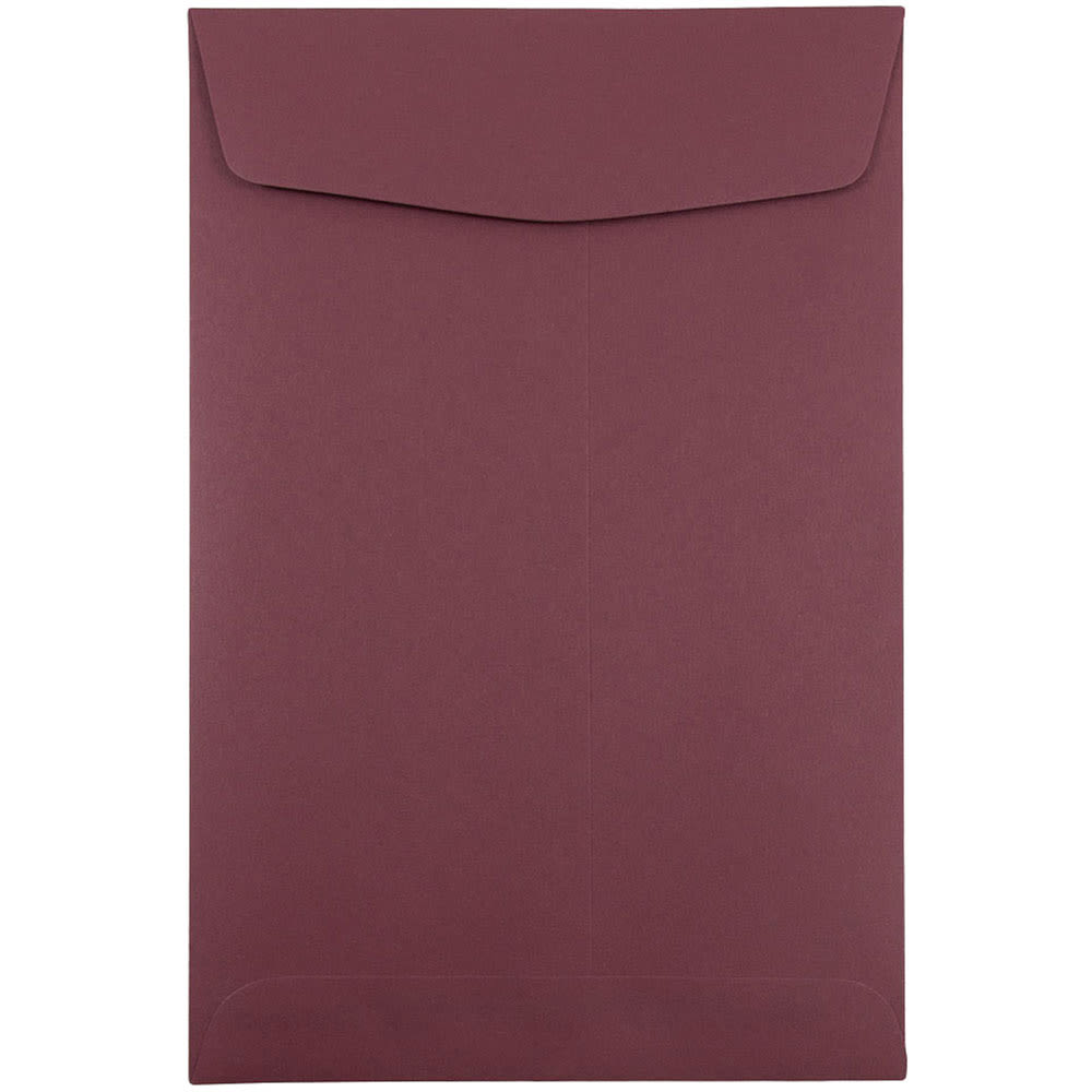 JAM Paper Open-End 6in x 9in Catalog Envelopes, Gummed Closure Burgundy, Pack Of 10