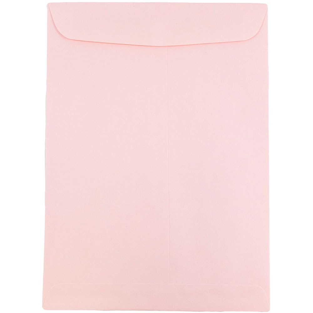 JAM Paper Open-End 6in x 9in Catalog Envelopes, Gummed Seal, Baby Pink, Pack Of 10