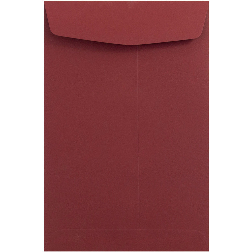 JAM Paper Open-End 6in x 9in Catalog Envelopes, Gummed Closure Dark Red, Pack Of 10