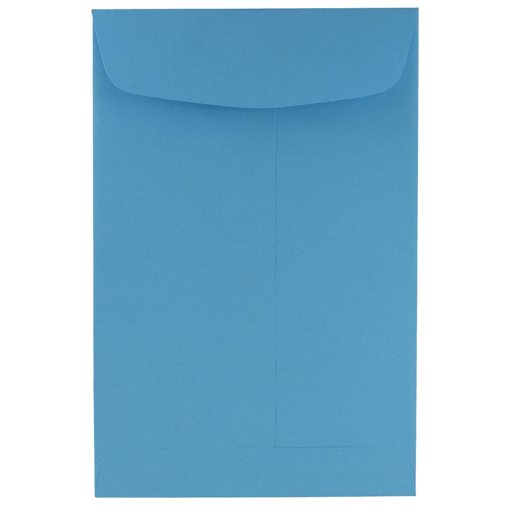 JAM Paper Open-End 6in x 9in Catalog Envelopes, Gummed Seal, 30% Recycled, Blue, Pack Of 10