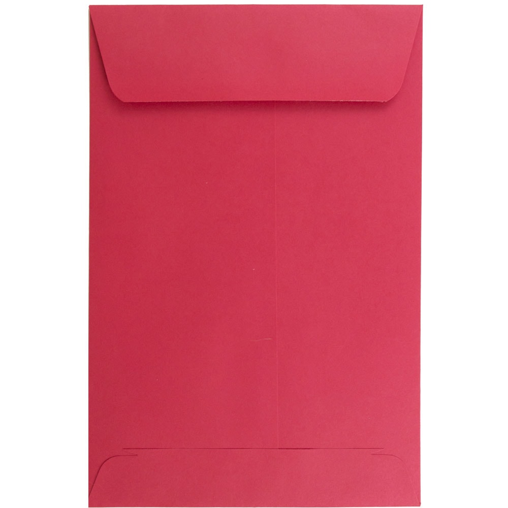 JAM Paper Open-End 6in x 9in Catalog Envelopes, Gummed Seal, 30% Recycled, Red, Pack Of 10