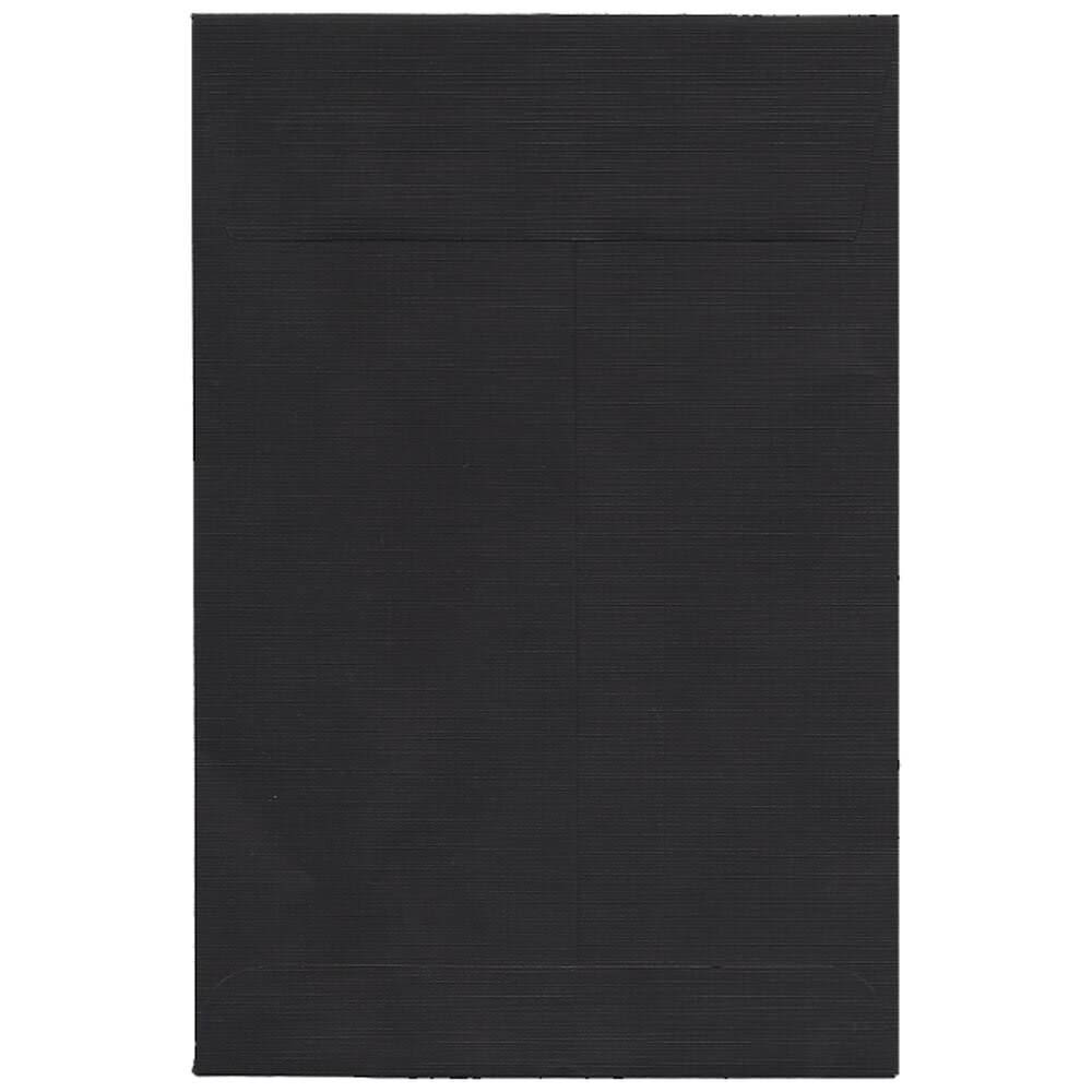 JAM Paper Open-End 6in x 9in Catalog Envelopes, Gummed Seal, Black, Pack Of 10
