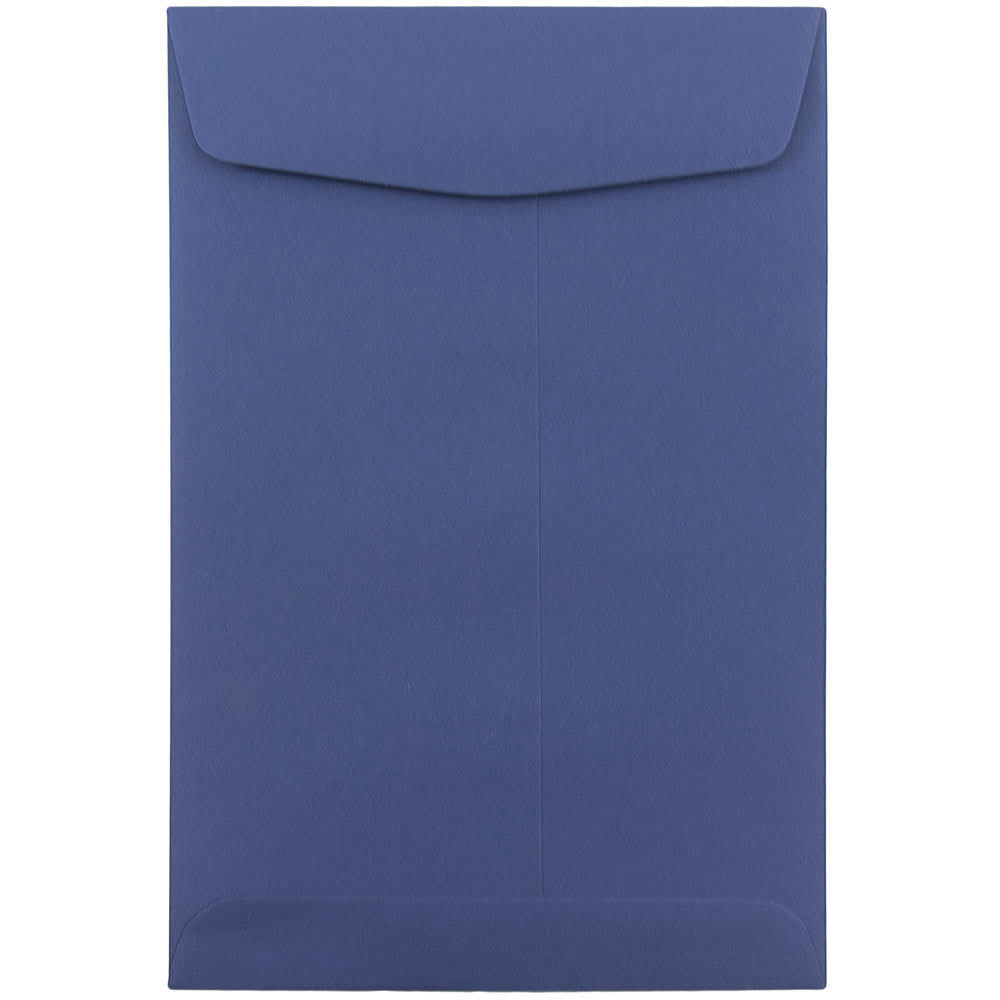 JAM Paper Open-End 6in x 9in Catalog Envelopes, Gummed Seal, Presidential Blue, Pack Of 10