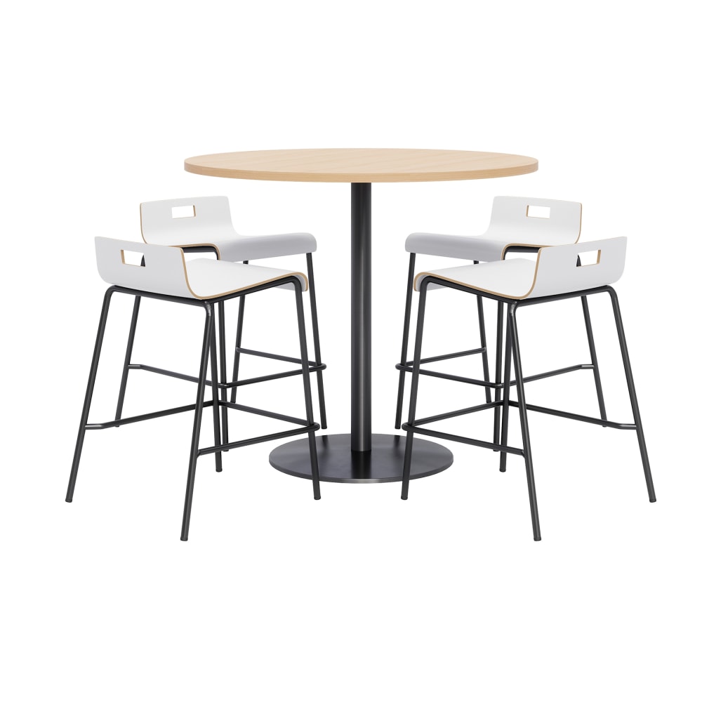KFI Studios Proof High Bistro Table Set, Natural/White/Black