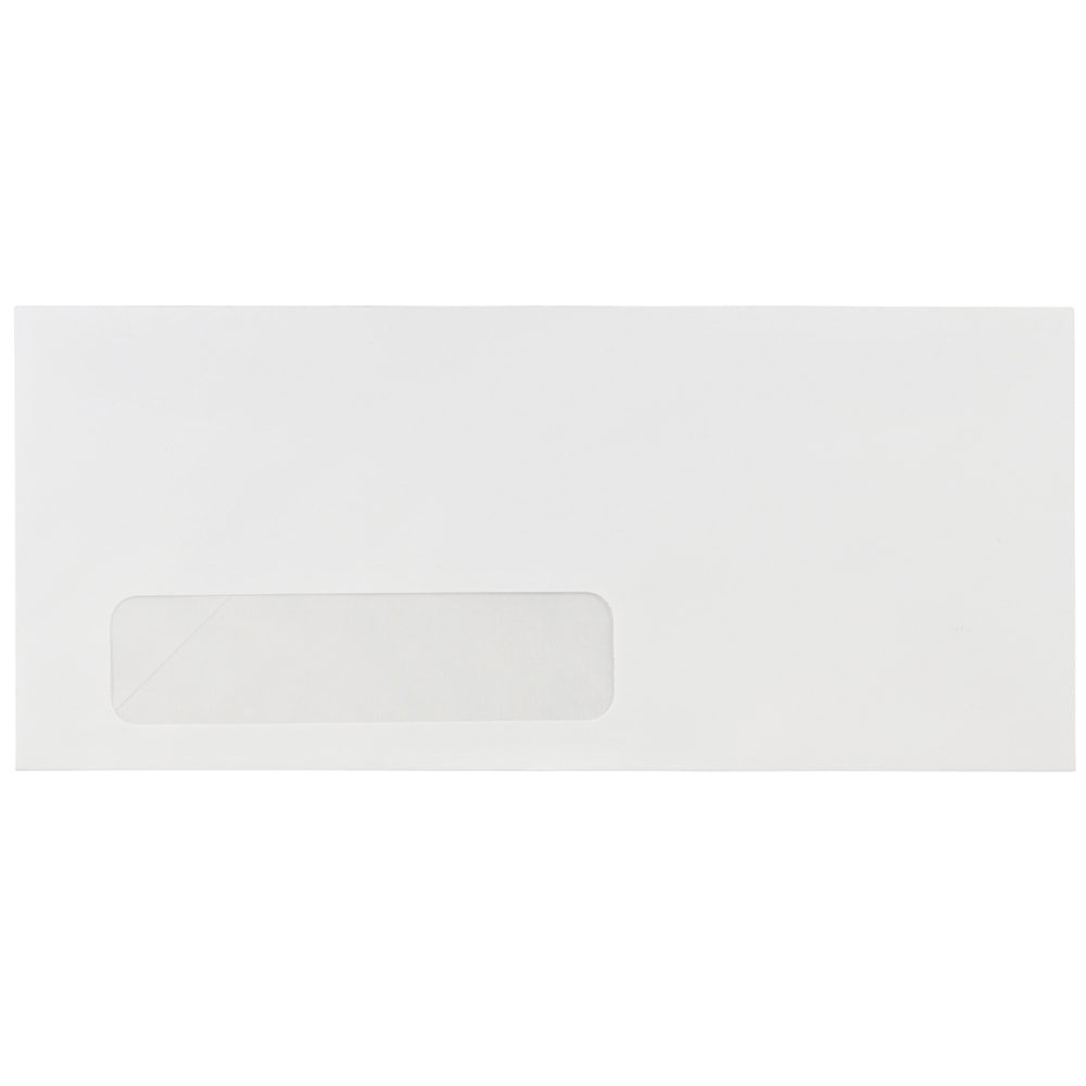 JAM Paper #10 Window Envelopes, 4-1/8 x 9-1/2, White, Pack Of 500 Envelopes