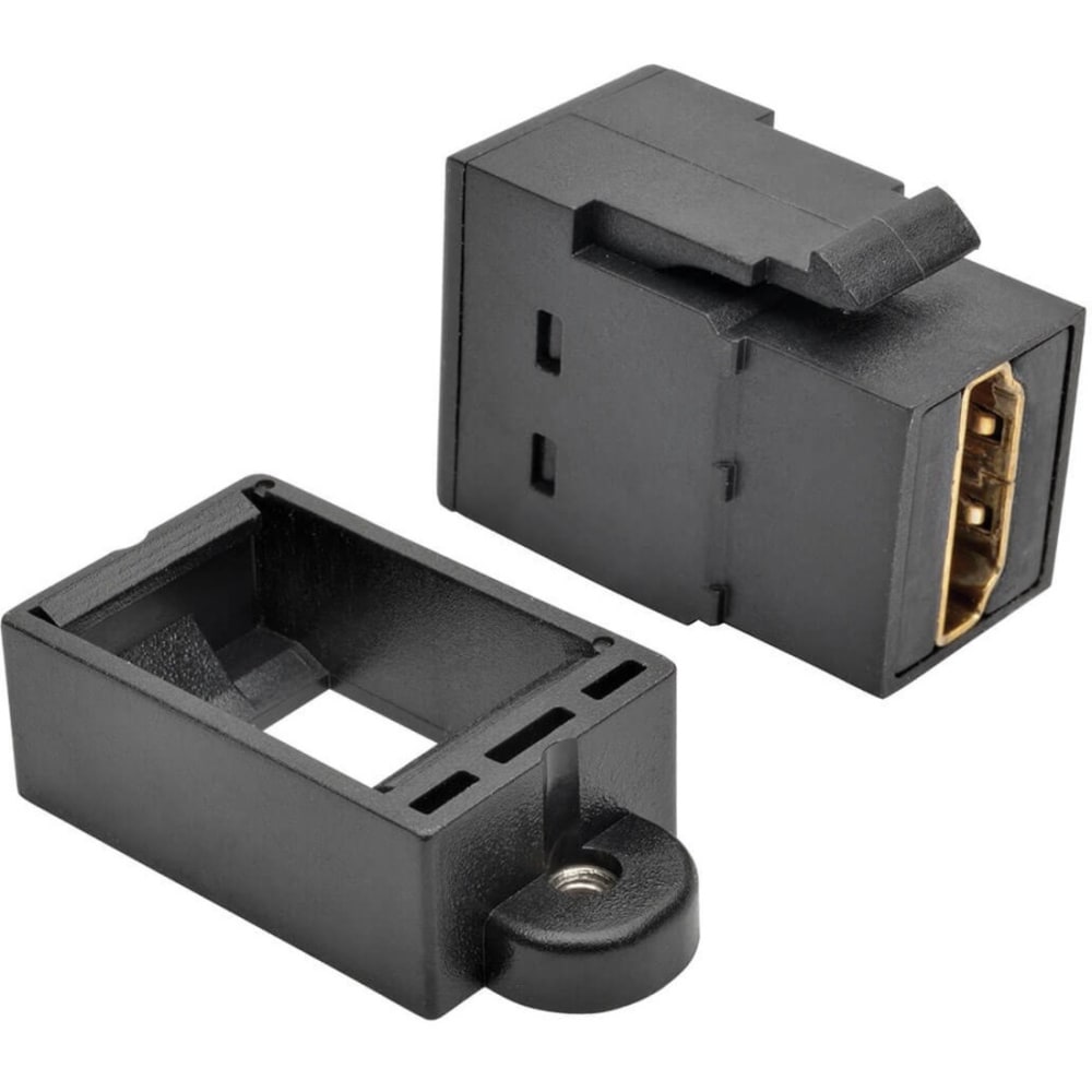 Tripp Lite HDMI All-in-One Keystone/Panel Mount Coupler (F/F) Black - 1 x HDMI Female Digital Audio/Video - 1 x HDMI Female Digital Audio/Video - Gold Plated Connector