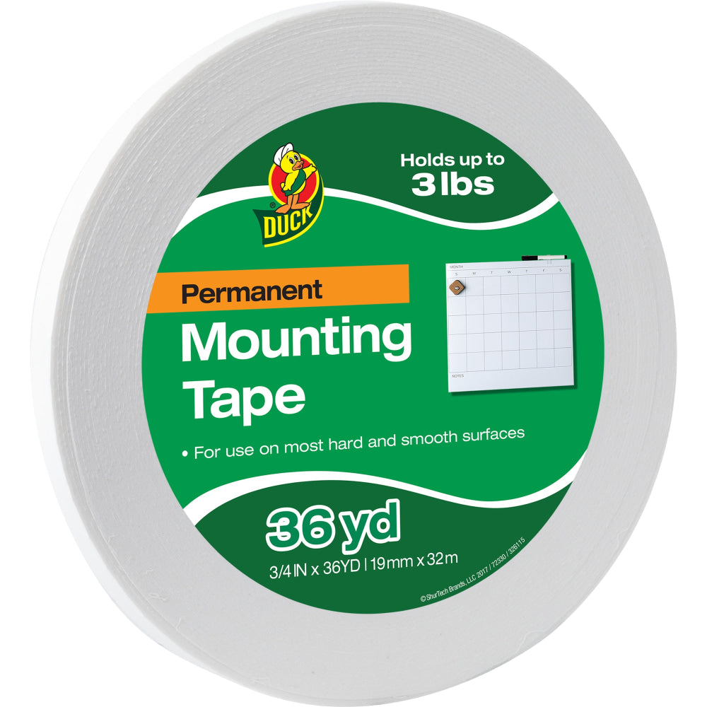 Duck Brand Double-sided Foam Mounting Tape, 3/4in x 1,296in, White