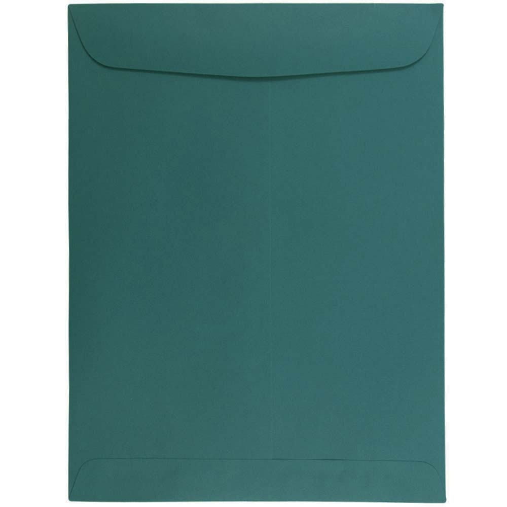 JAM Paper Open-End 9in x 12in Catalog Envelopes, Gummed Seal, Teal, Pack Of 10