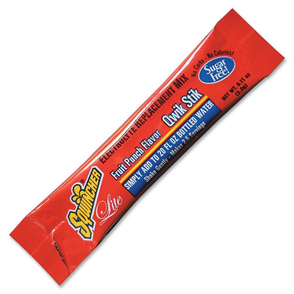 Sqwincher Sugar-Free Energy Drink Qwik Stik, Fruit Punch, 0.11 Oz, 500 Per Pack