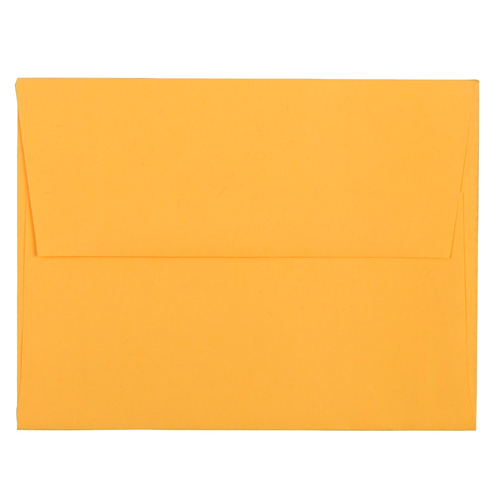 JAM Paper Booklet Invitation Envelopes, A2, Gummed Seal, Orange, Pack Of 25