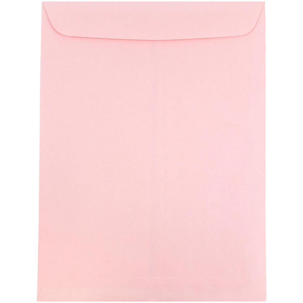JAM Paper Open-End 10in x 13in Catalog Envelopes, Gummed Closure, Baby Pink, Pack Of 10