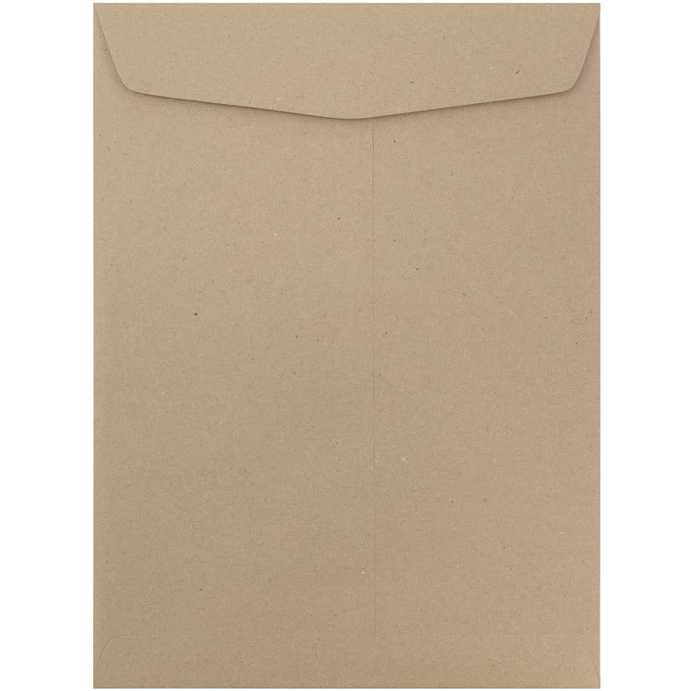 JAM Paper Open-End 10in x 13in Catalog Envelopes, Gummed Closure, 100% Recycled, Brown, Pack Of 10