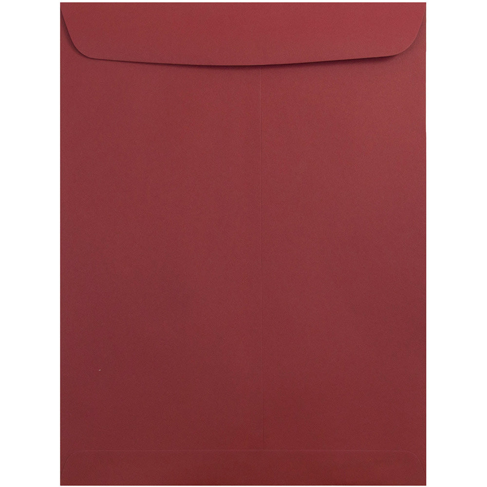 JAM Paper Open-End 10in x 13in Catalog Envelopes, Gummed Closure, Dark Red, Pack Of 10