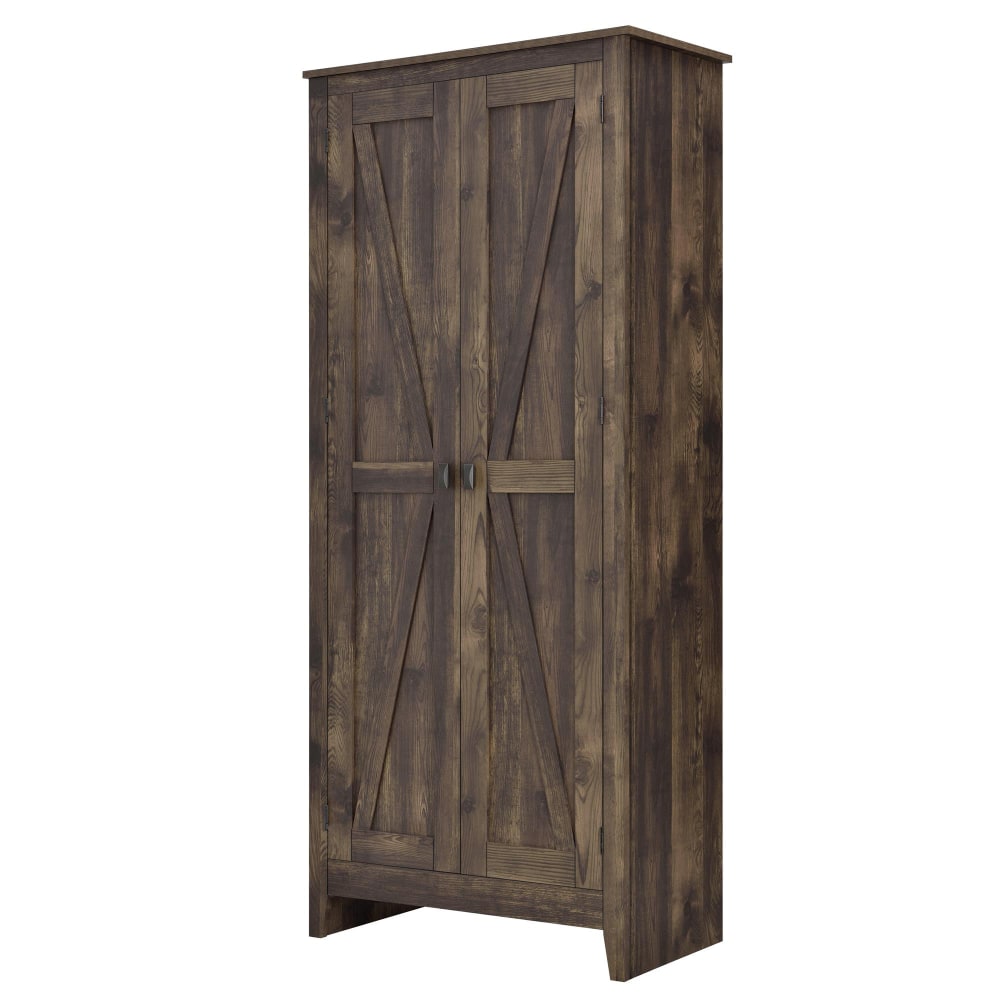 Ameriwood Home Farmington 31 1/2in Wide Storage Cabinet, 4 Shelves, Rustic Woodgrain