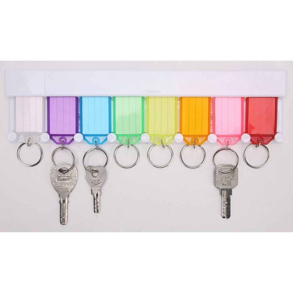 Sparco Wall Mount Key Rack - 8 x Key Tag - 2.8in Height x 10.5in Width0.5in Length - Assorted - 1 Set