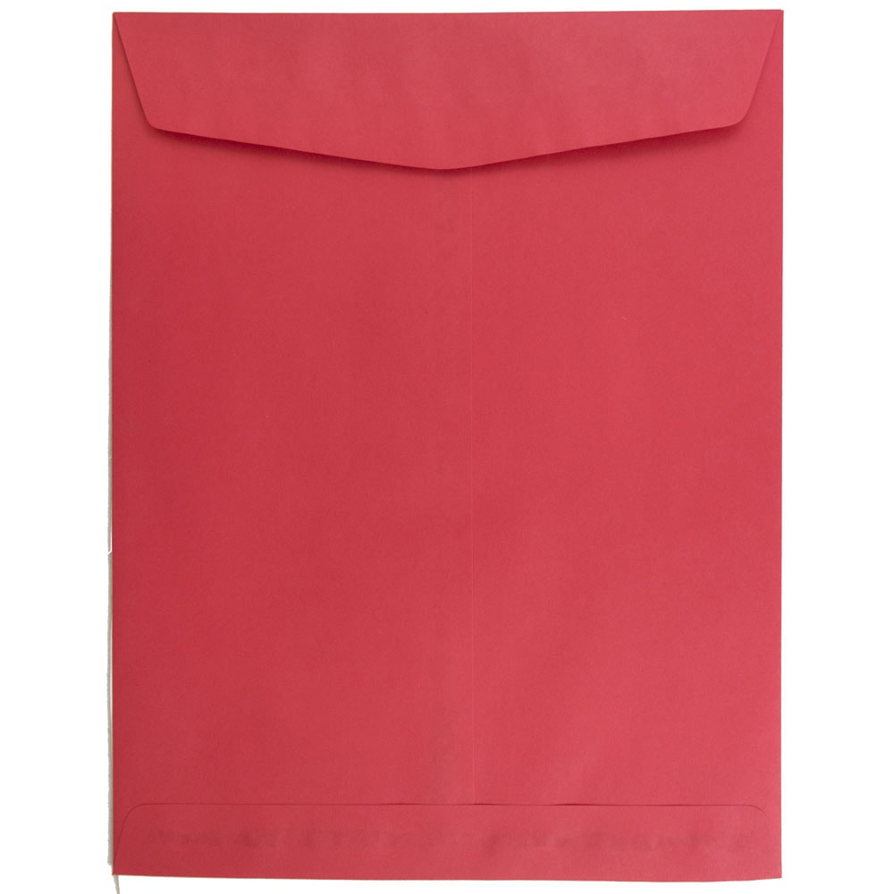 JAM Paper Open-End 10in x 13in Catalog Envelopes, Gummed Closure, 30% Recycled, Red, Pack Of 10