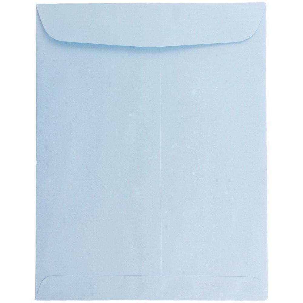 JAM Paper Open-End 10in x 13in Catalog Envelopes, Gummed Closure, Baby Blue, Pack Of 10