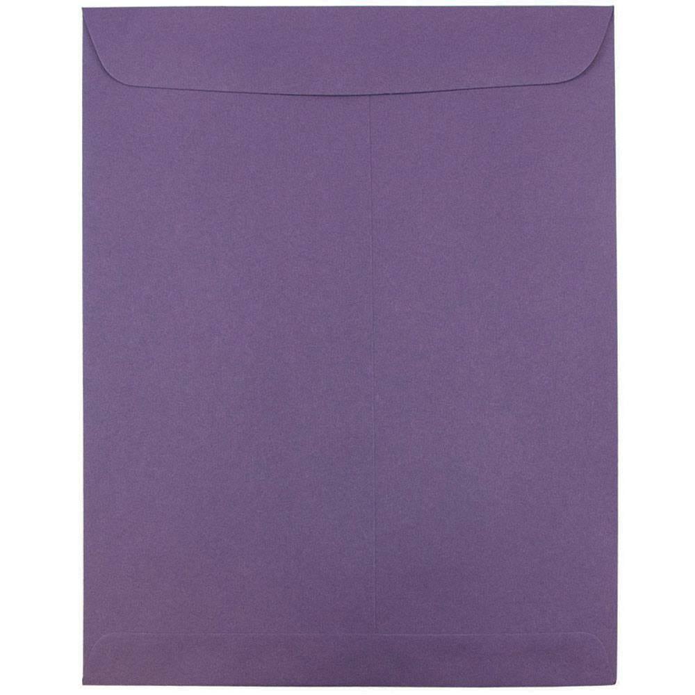 JAM Paper Open-End 10in x 13in Catalog Envelopes, Gummed Closure, Dark Purple, Pack Of 10