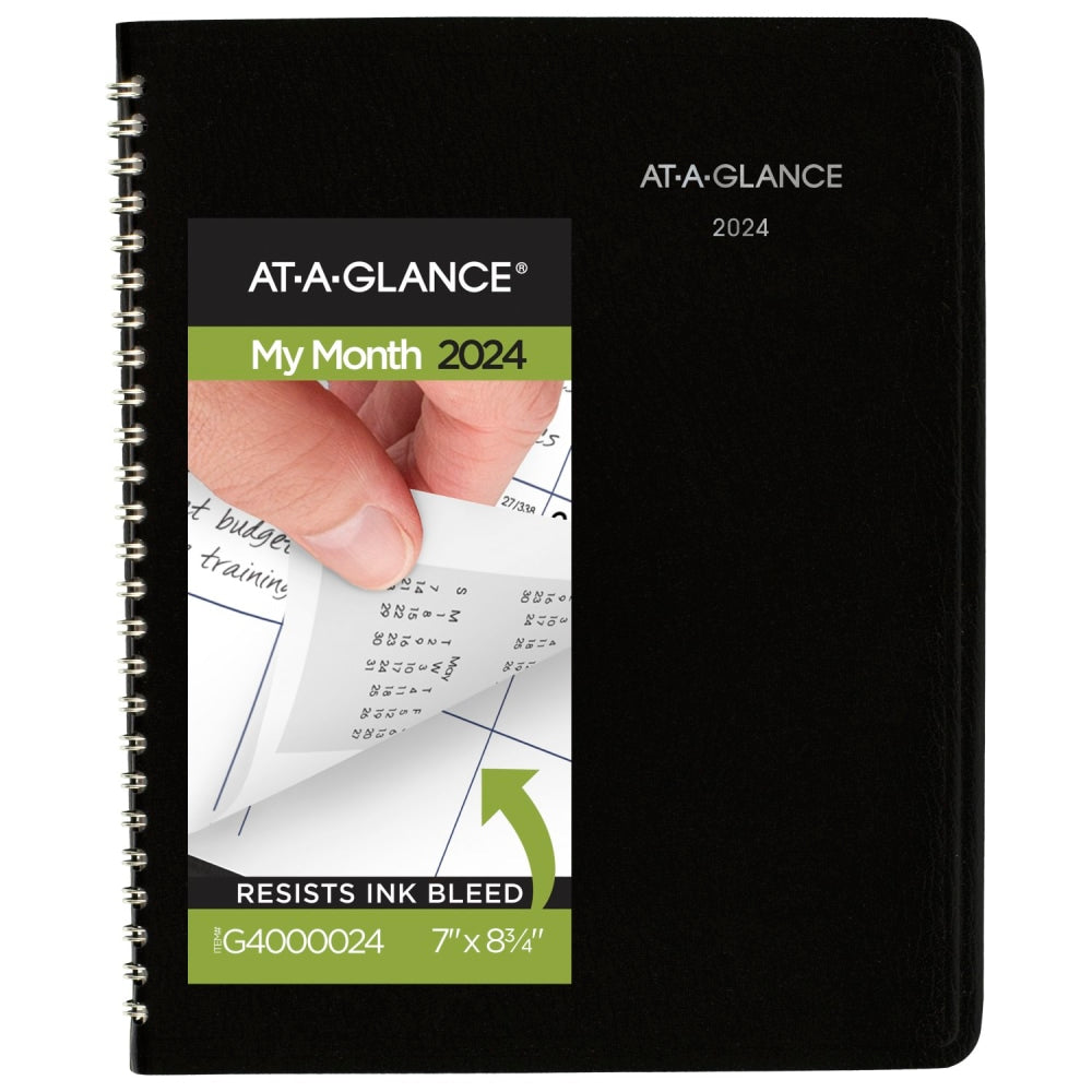 2024 AT-A-GLANCE DayMinder Monthly Planner, 7in x 8-3/4in, Black, January To December 2024, G40000