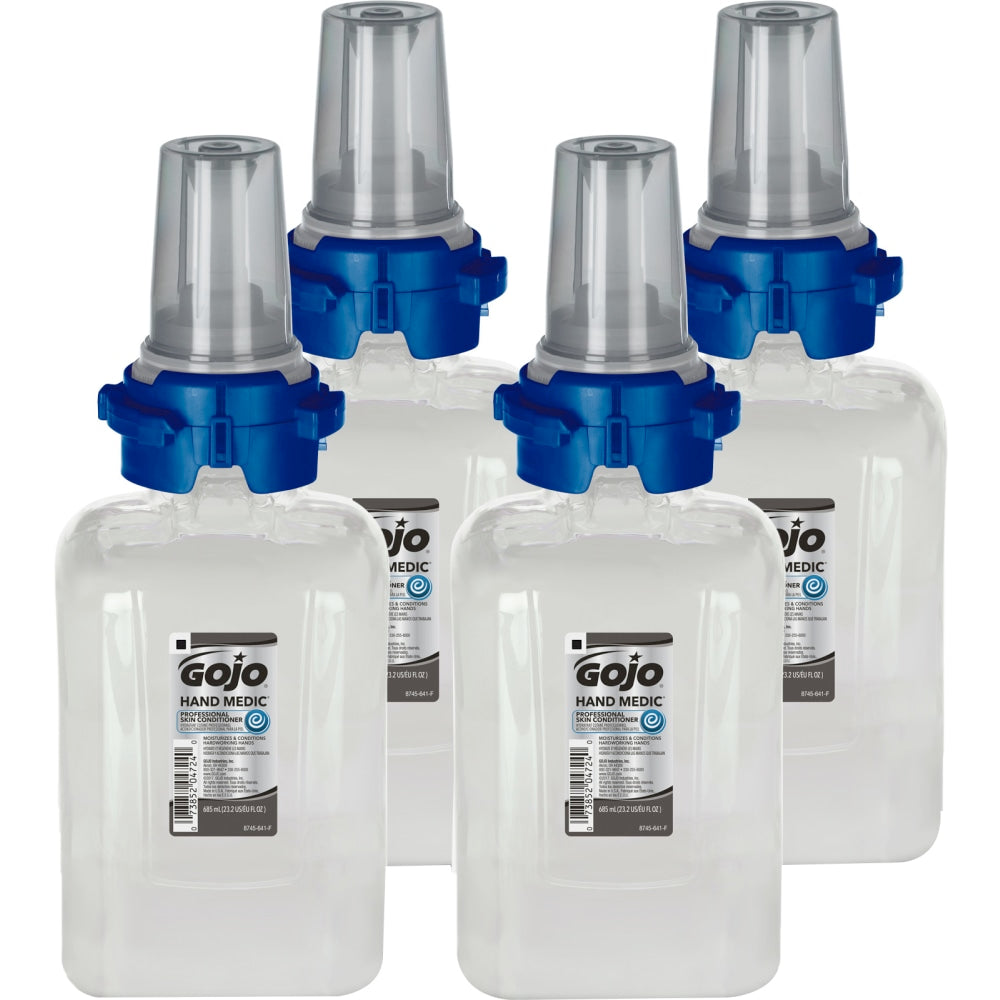 GOJO Hand Medic Unscented Skin Conditioner Refills For ADX-7 Dispenser, Unscented, 685 mL, Pack Of 4 Refills