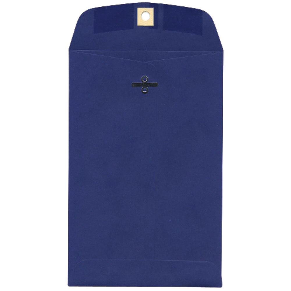 JAM Paper Open-End 6in x 9in Catalog Envelopes, Clasp Closure, Presidential Blue, Pack Of 10