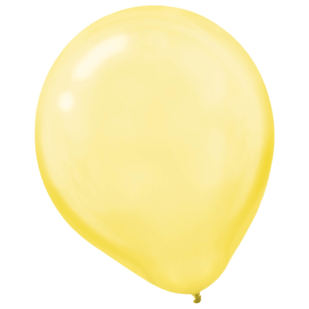 Amscan Pearlized Latex Balloons, 12in, Sunshine Yellow, Pack Of 72 Balloons, Set Of 2 Packs