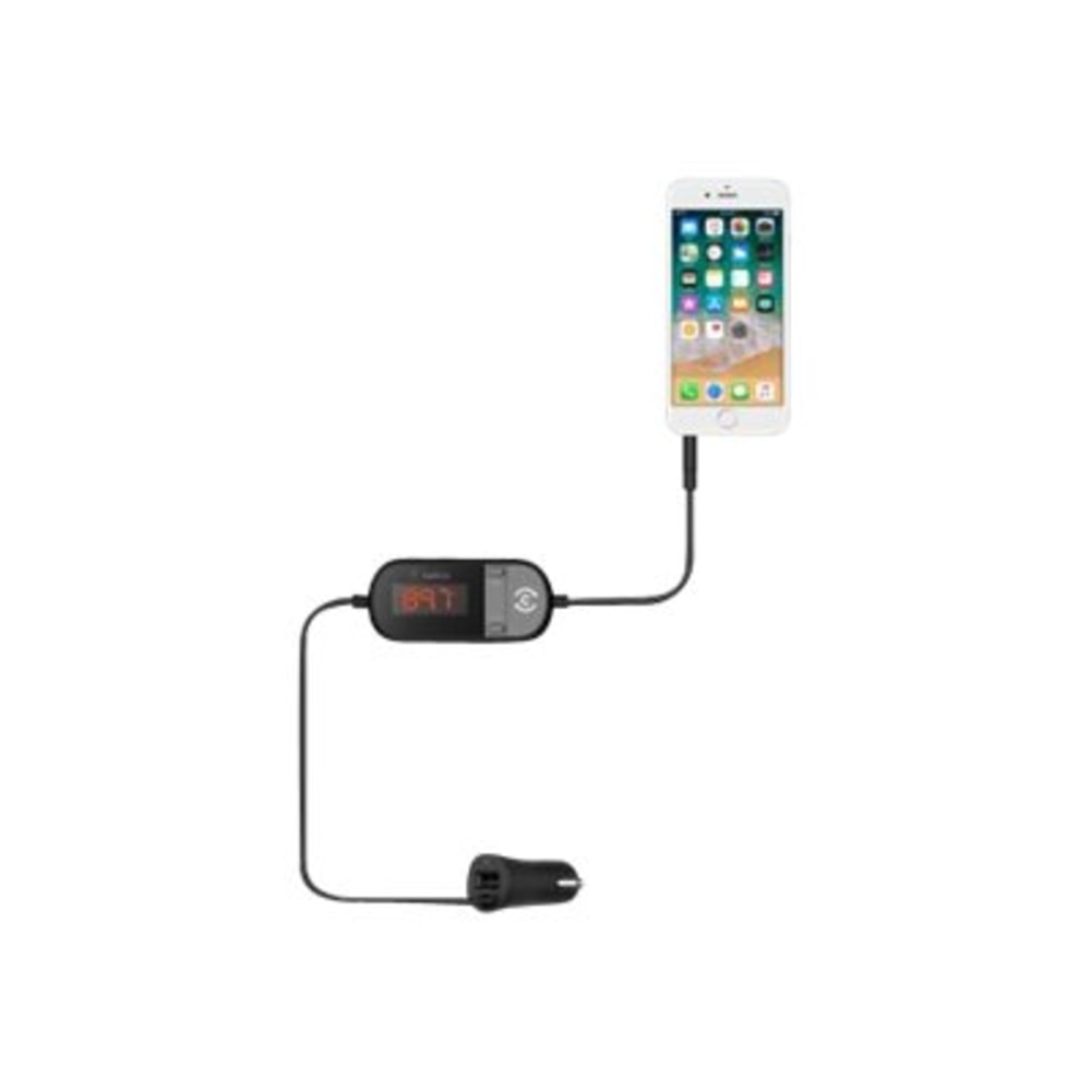 Belkin TuneCast In-Car 3.5mm to FM Transmitter - FM transmitter / power adapter for cellular phone, car audio