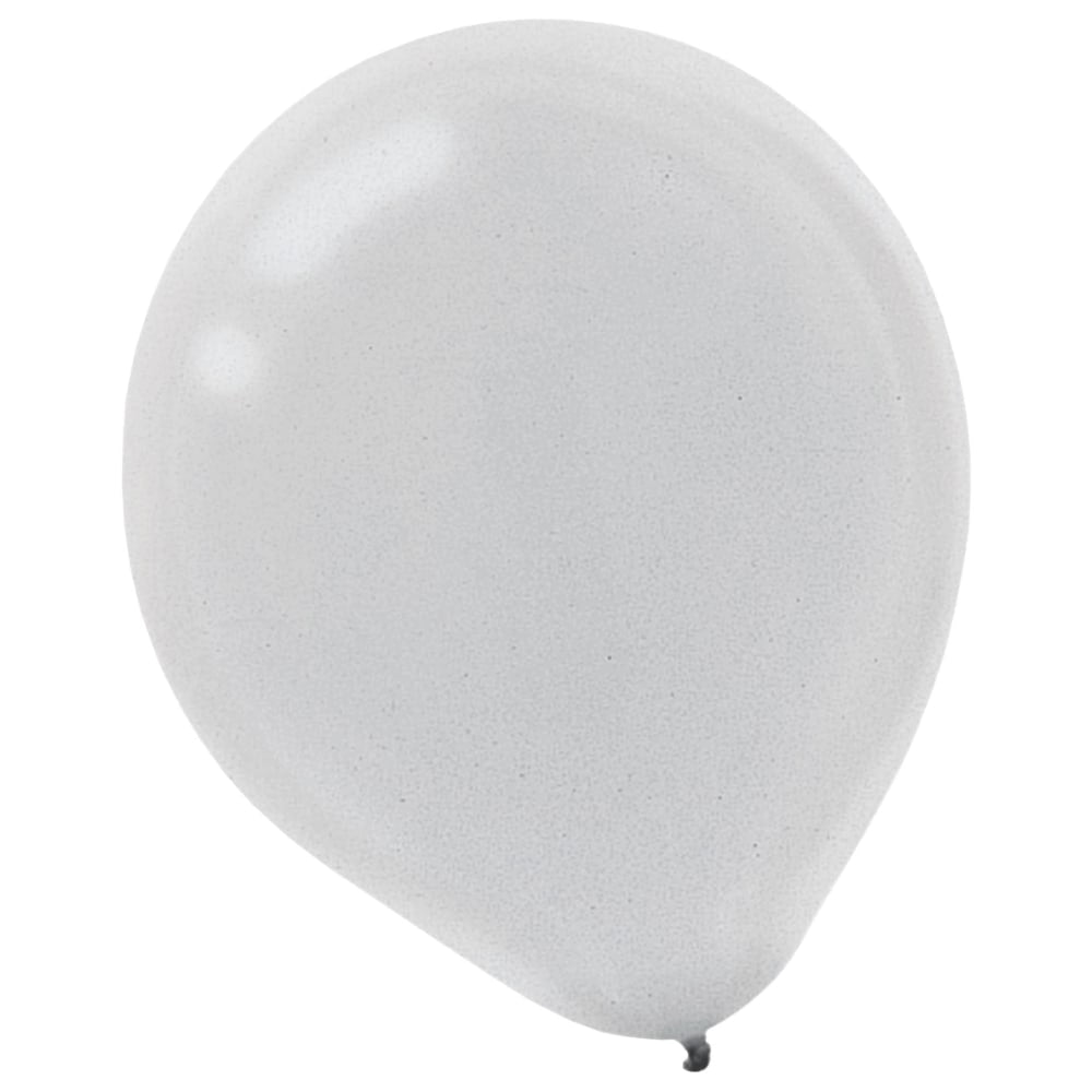Amscan Latex Balloons, 12in, Silver, 15 Balloons Per Pack, Set Of 4 Packs