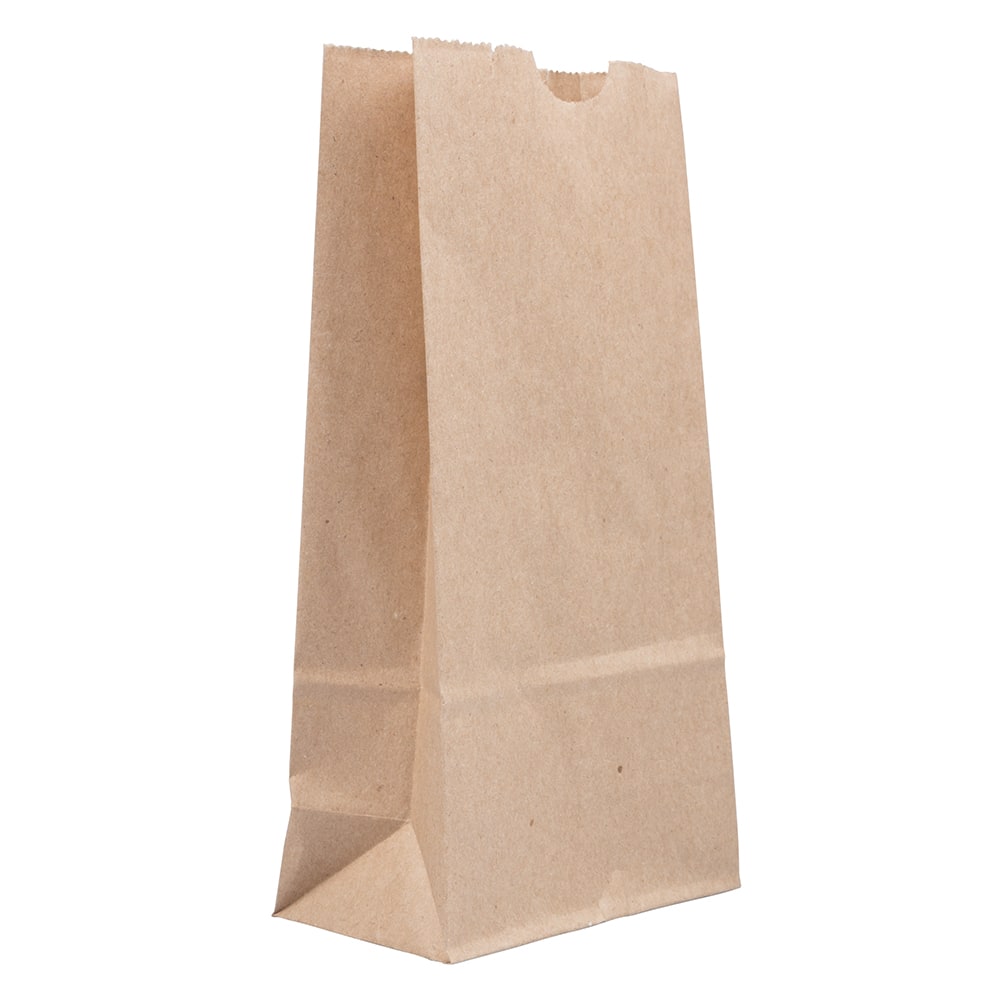 JAM Paper Small Kraft Lunch Bags, 4-1/4in x 8in x 2-1/4in, Brown, Pack Of 25 Bags
