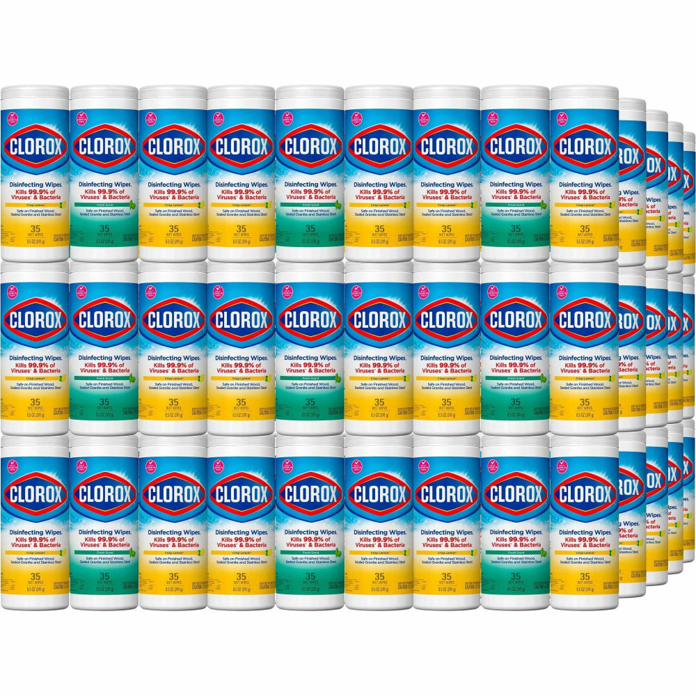 Clorox Disinfecting Cleaning Wipes Value Pack - Ready-To-Use Wipe - 35 / Canister - 675 / Pallet - White