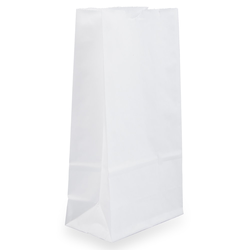 JAM Paper Small Kraft Lunch Bags, 4-1/8in x 8in x 2-1/4in, White, Pack Of 25 Bags