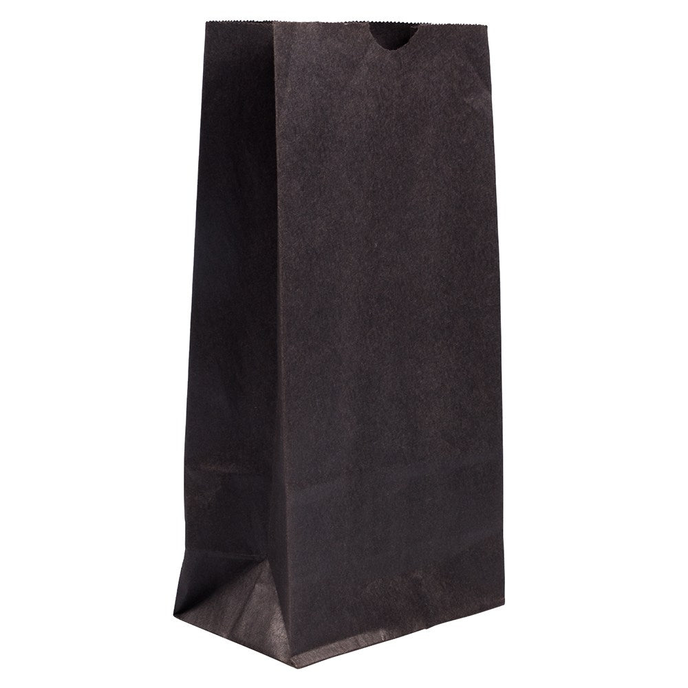JAM Paper Small Kraft Lunch Bags, 8 x 4 1/8 x 2 1/4, Black, Pack Of 25 Bags