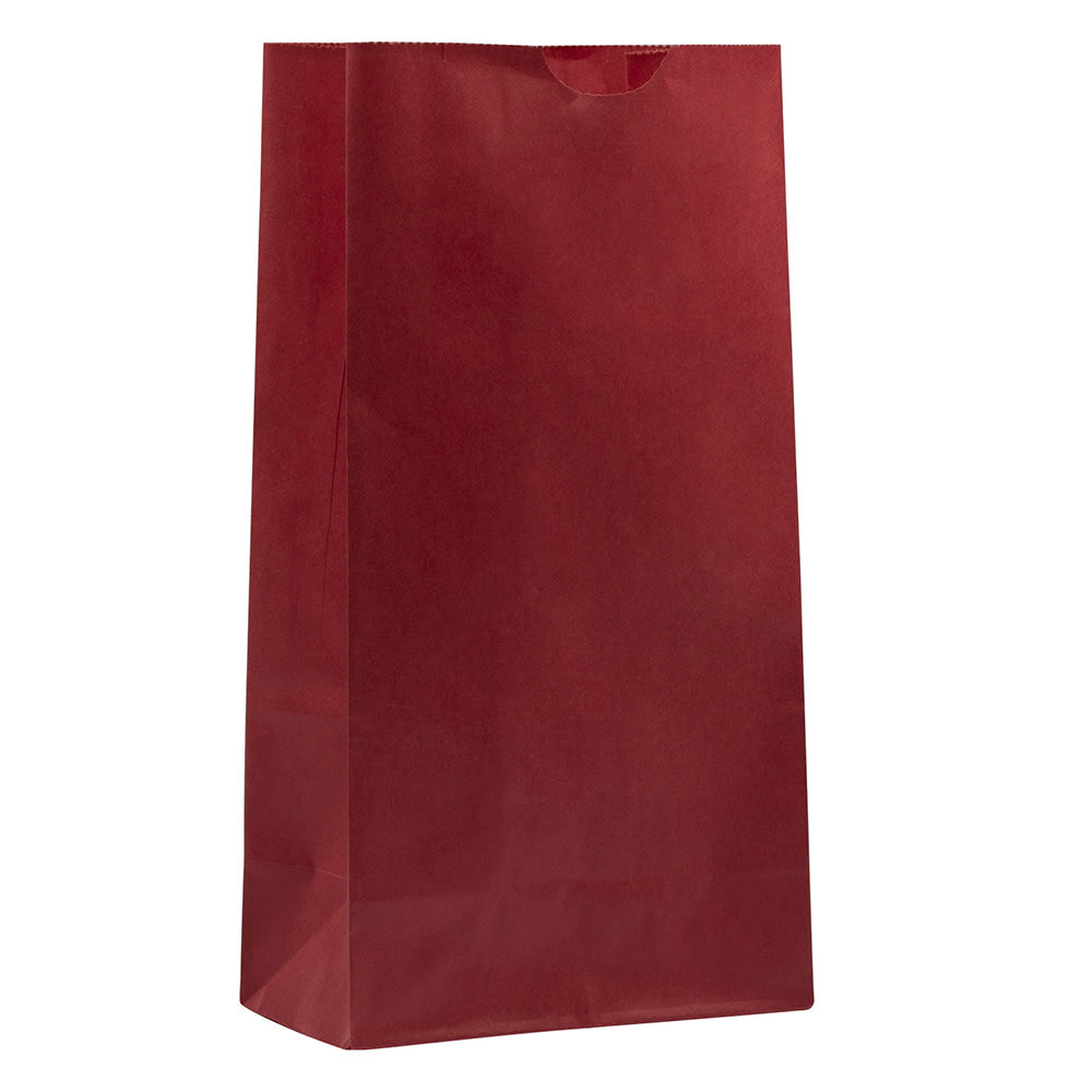JAM Paper Medium Kraft Lunch Bags, 9 3/4 x 5 x 3, Red, Pack Of 25 Bags