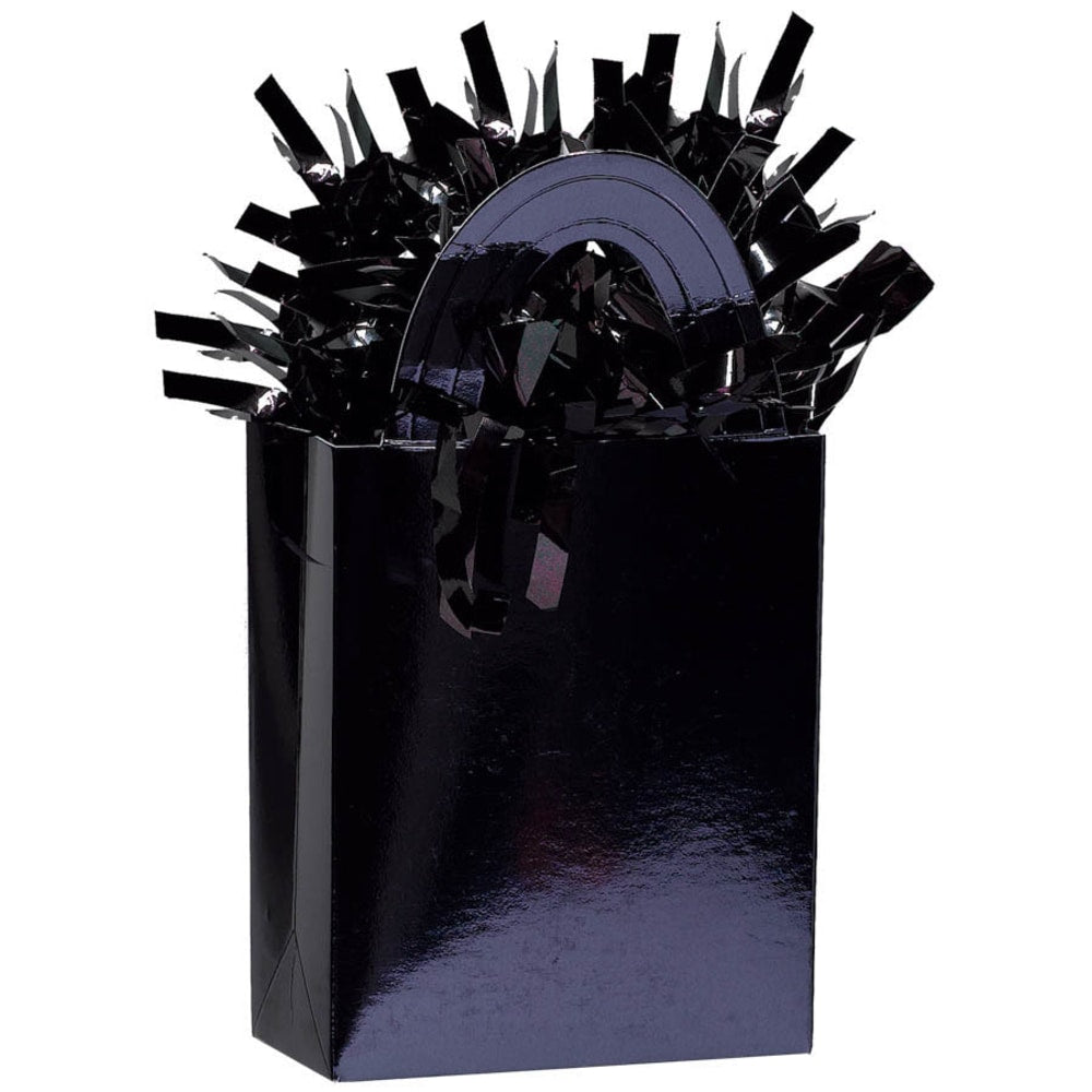 Amscan Foil Tote Balloon Weights, 5.7 Oz, Black, Pack Of 12 Weights