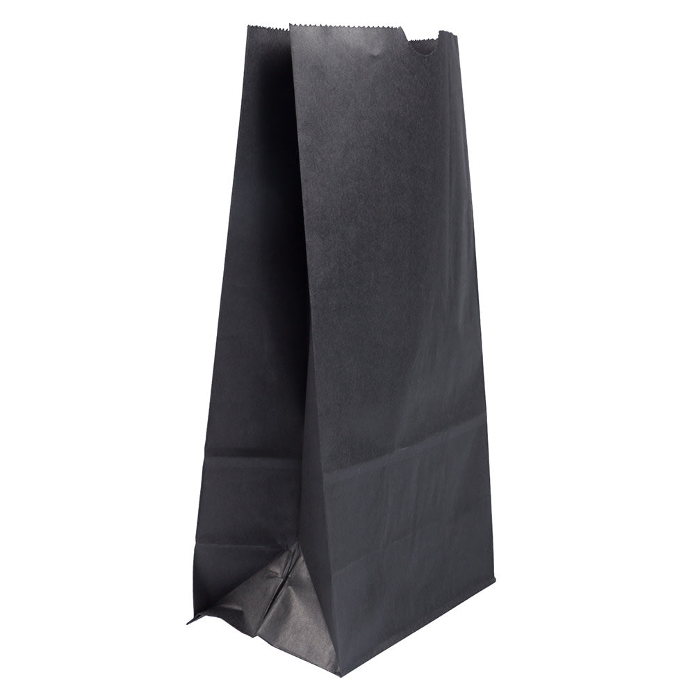 JAM Paper Kraft Lunch Bags, Large, 11 x 6 x 3 3/4, Black, Pack Of 25 Bags