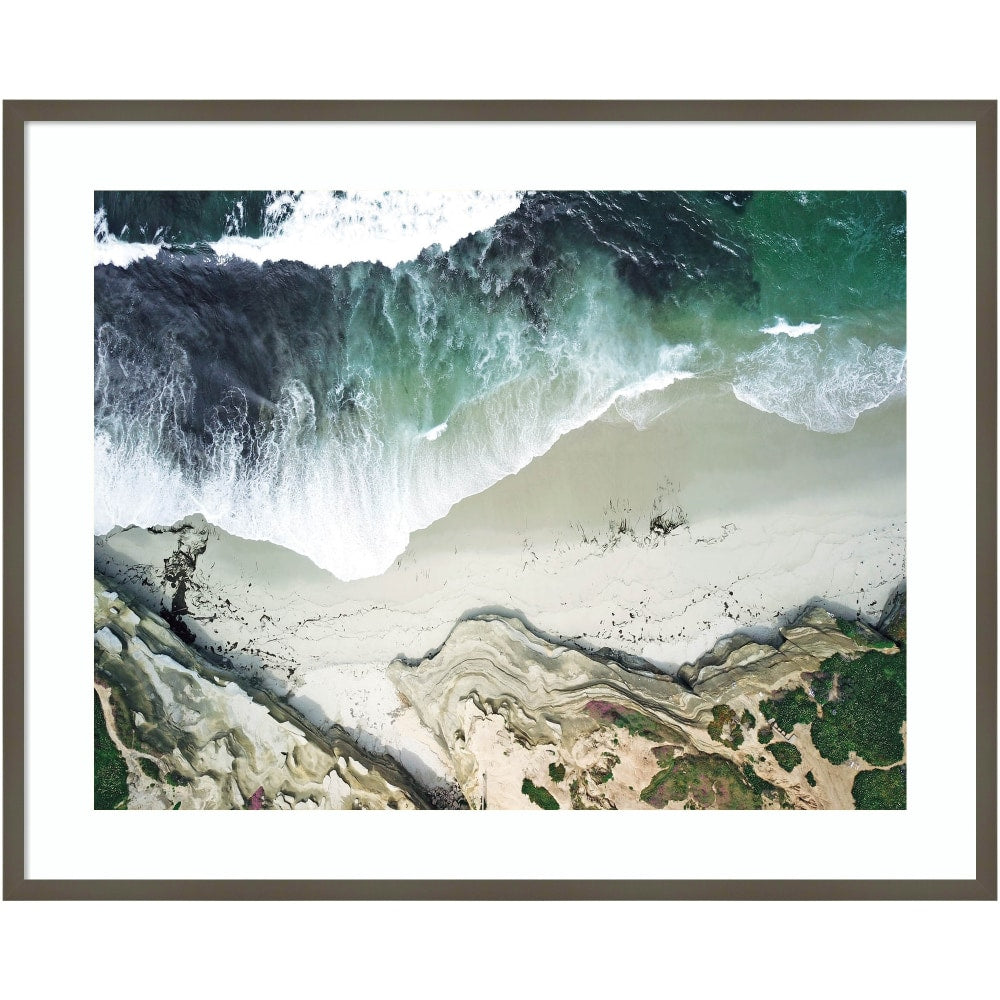 Amanti Art La Jolla Curves by Rachel Dowd Wood Framed Wall Art Print, 41inW x 33inH, Gray