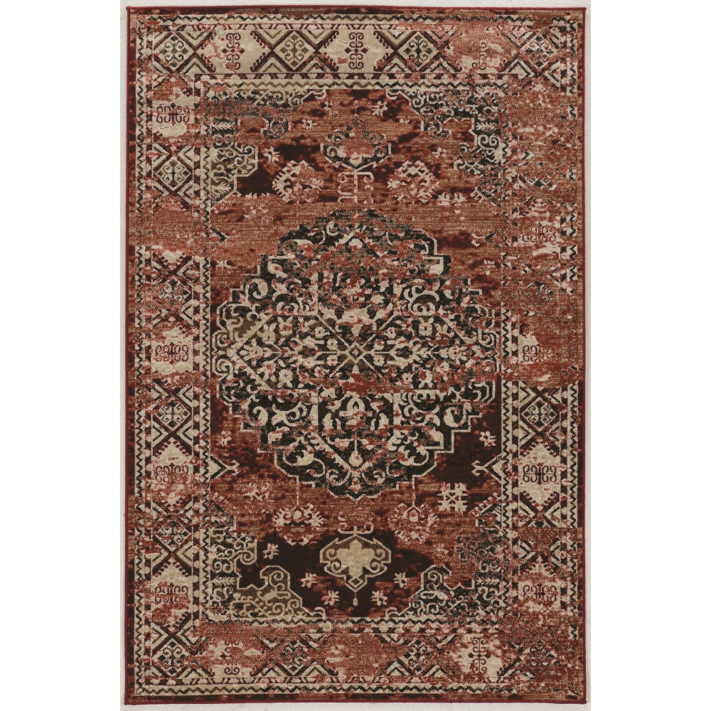 Linon Paramount Area Rug, 8ft x 10ft, Nain Red/Beige