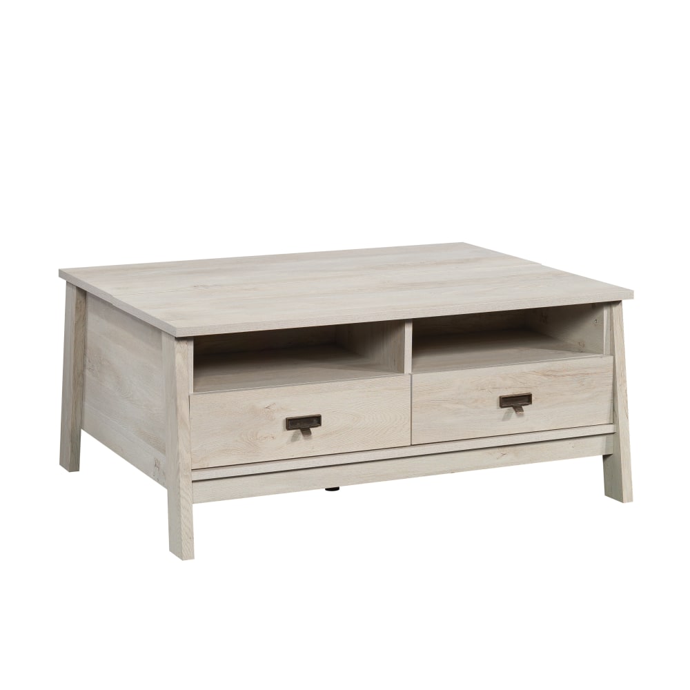 Sauder Trestle Lift Top Coffee Table, 18inH x 41-2/3inW x 32-1/8inD, Chalked Chestnut