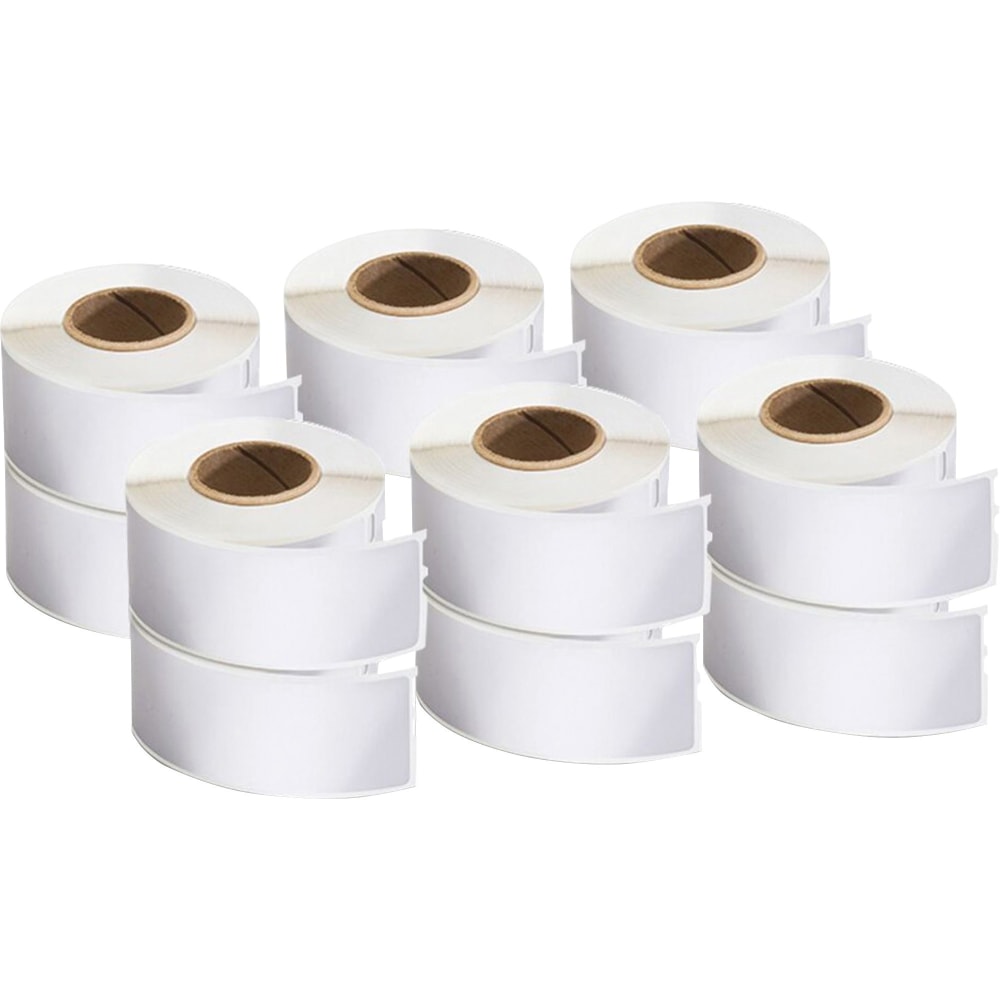 DYMO LabelWriter Address Labels, 1-1/8in x 3-1/2in, Rectangle, White, 350 Labels Per Roll, Pack Of 12 Rolls